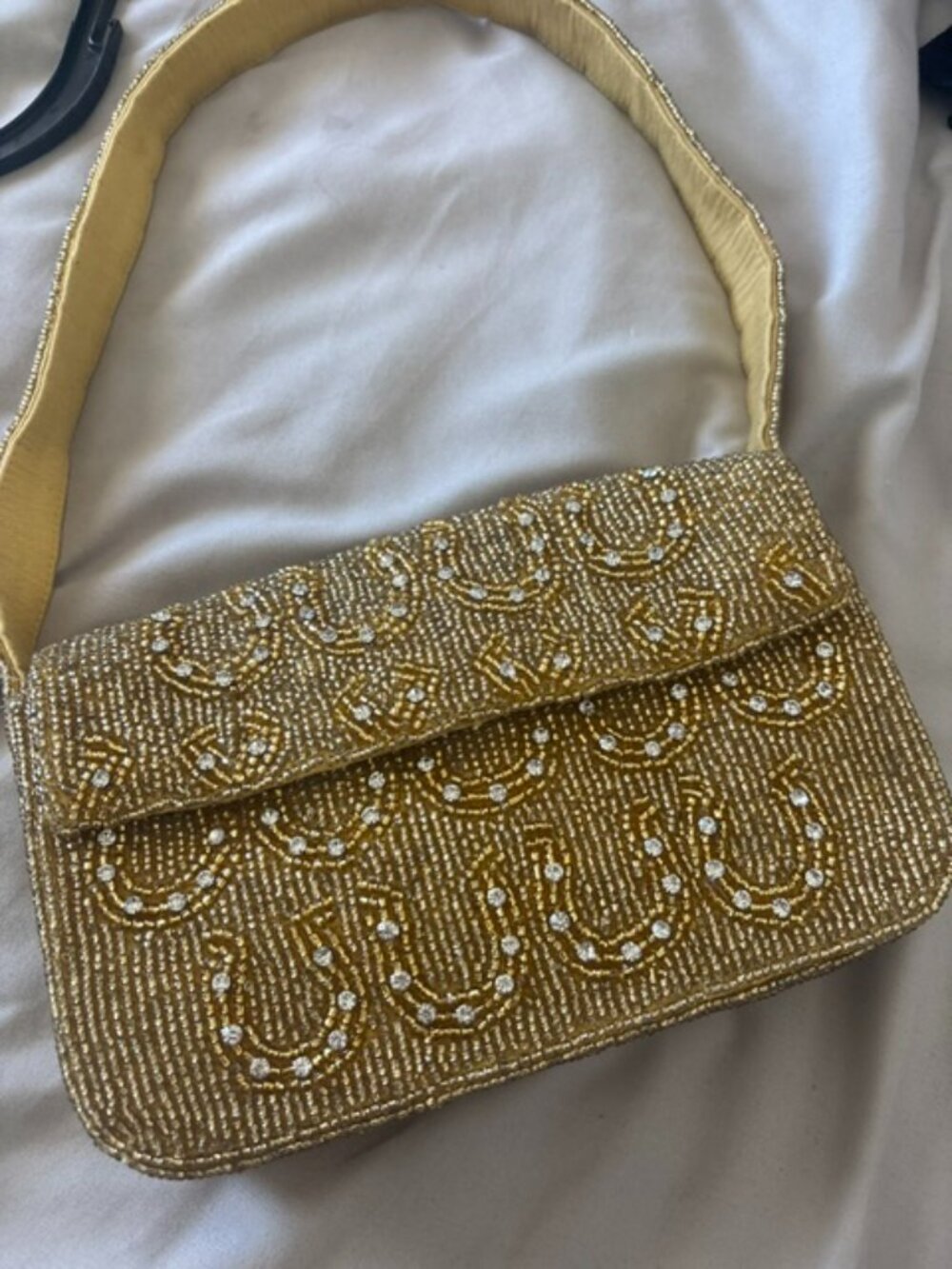 Anthropologie Gold Horeshoe Fiona Bag